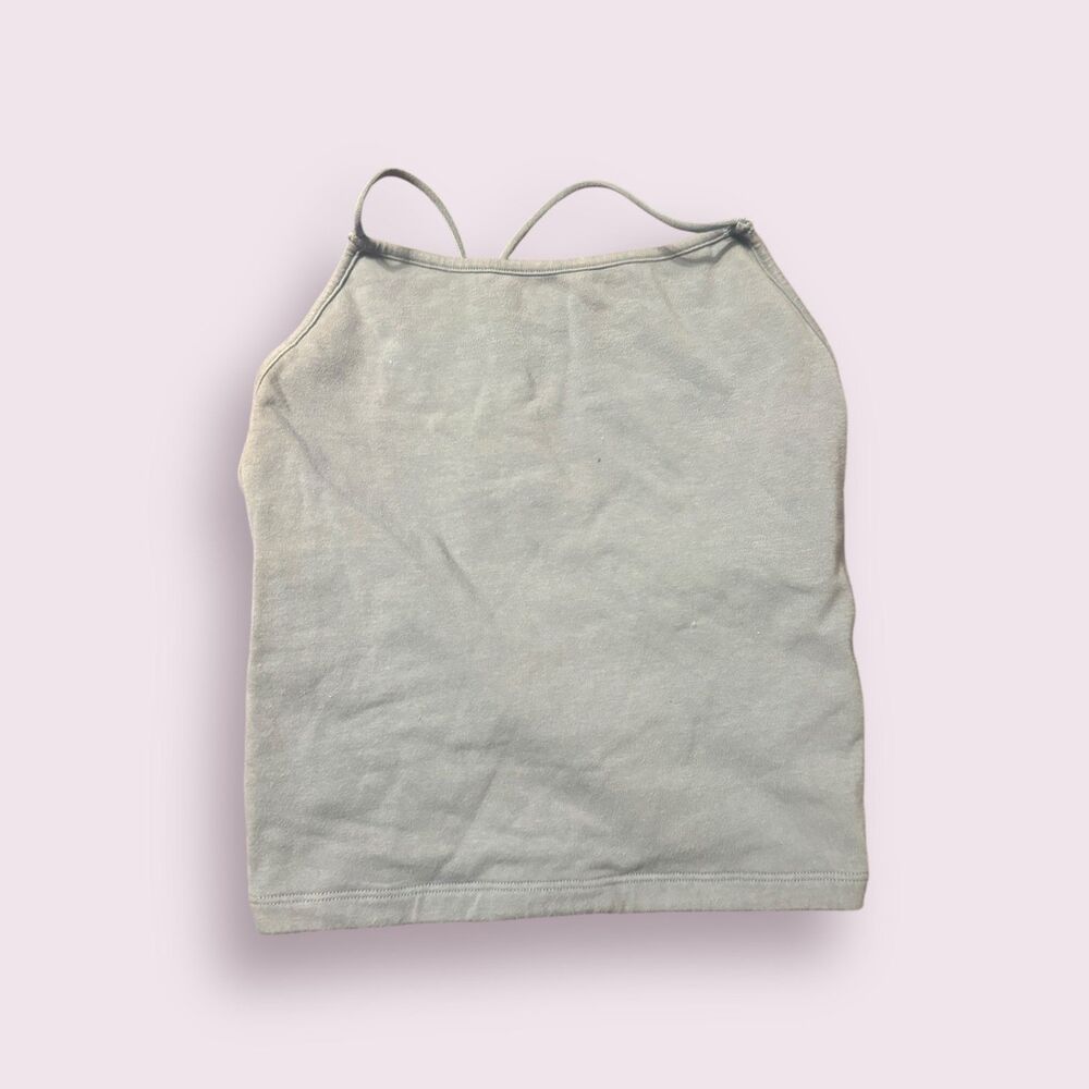 American Eagle blue thin strap Tank top crop top camo xs